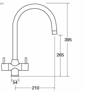 CDA Kitchen Faucet, Stainless steel