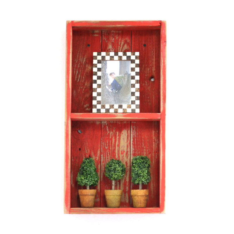 Étagère murale double case shadow, Rouge, H 24 po x l 10 po x p 4 po