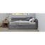 Lit de coin en L de style moderne avec lit simple en lin et deux tiroirs de rangement, gris-84996549