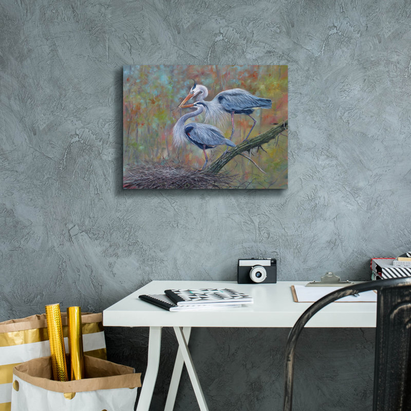 «Herons Nest Building2» par David Stribble, art mural sur toile, H 12 po x l 16 po x P 0,75 po