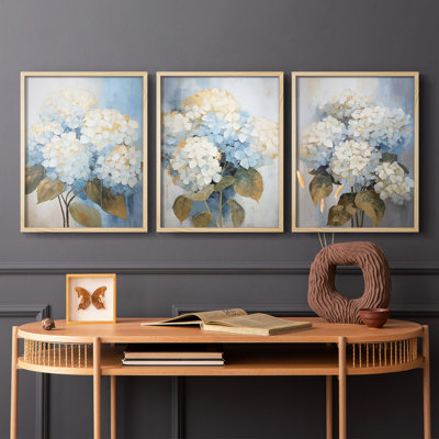 Étude florale XLI -Set de 3 estampes numériques giclées -Prêt à accrocher