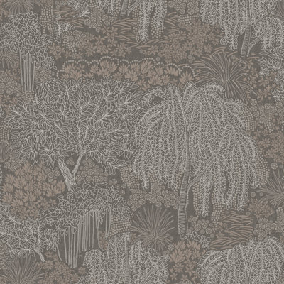 Willow Whisper Graphite Wallpaper