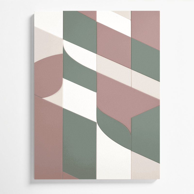 «Abstract Shapes 24», art mural sur toile brune, H 14 po x l 11 po