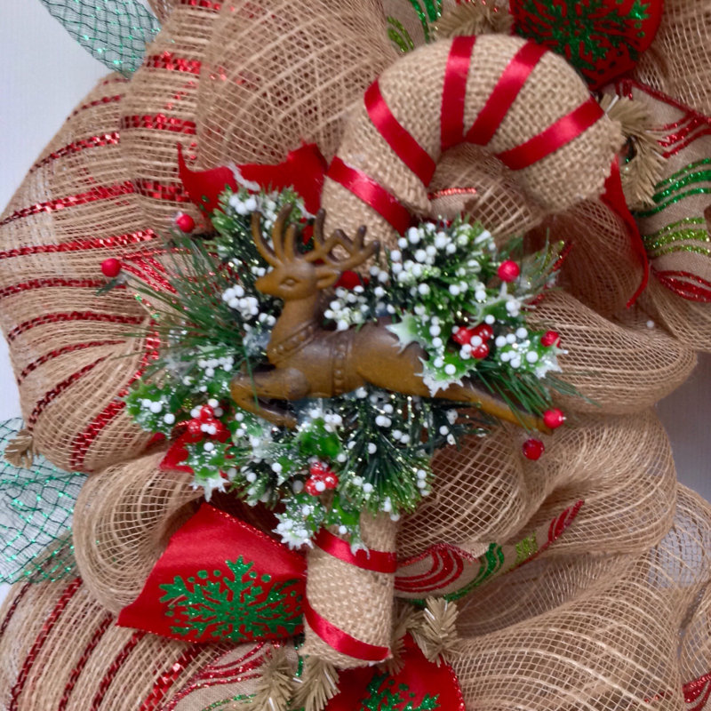 Couronne de Noël avec canne en bonbon