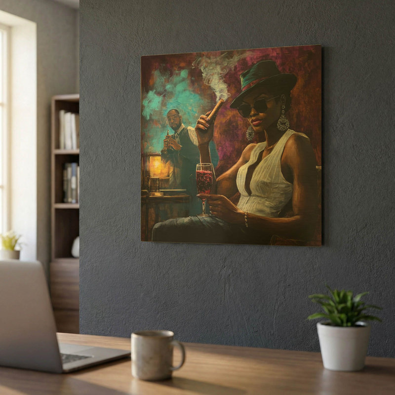  «Unwind 2» par Rich Monet, art mural en métal doré, 24 po x 24 po, 24 po x 24 po
