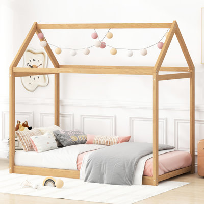 Lit simple en bois de pin