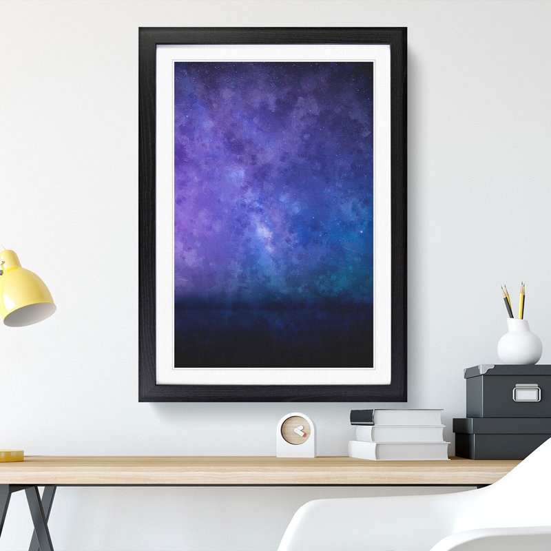 The Milky Way Stars Above Malta - Picture Frame Painting Print, 45cm H x 33cm W x 2cm D, Black Framed