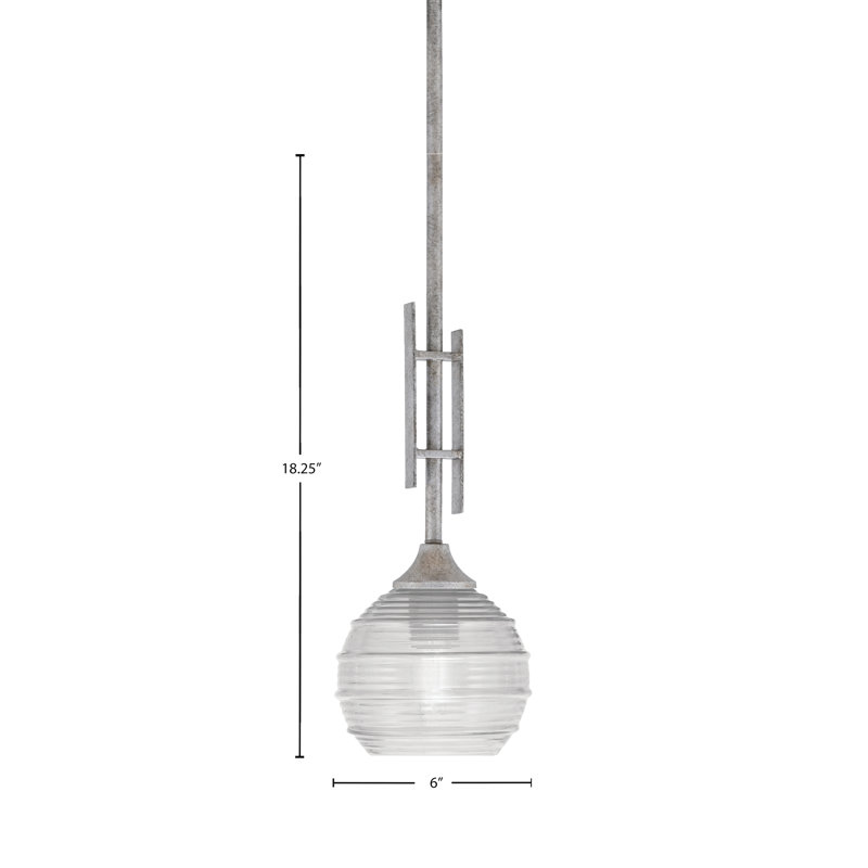 Mini-luminaire suspendu avec tige en verre Uptowne, Clair