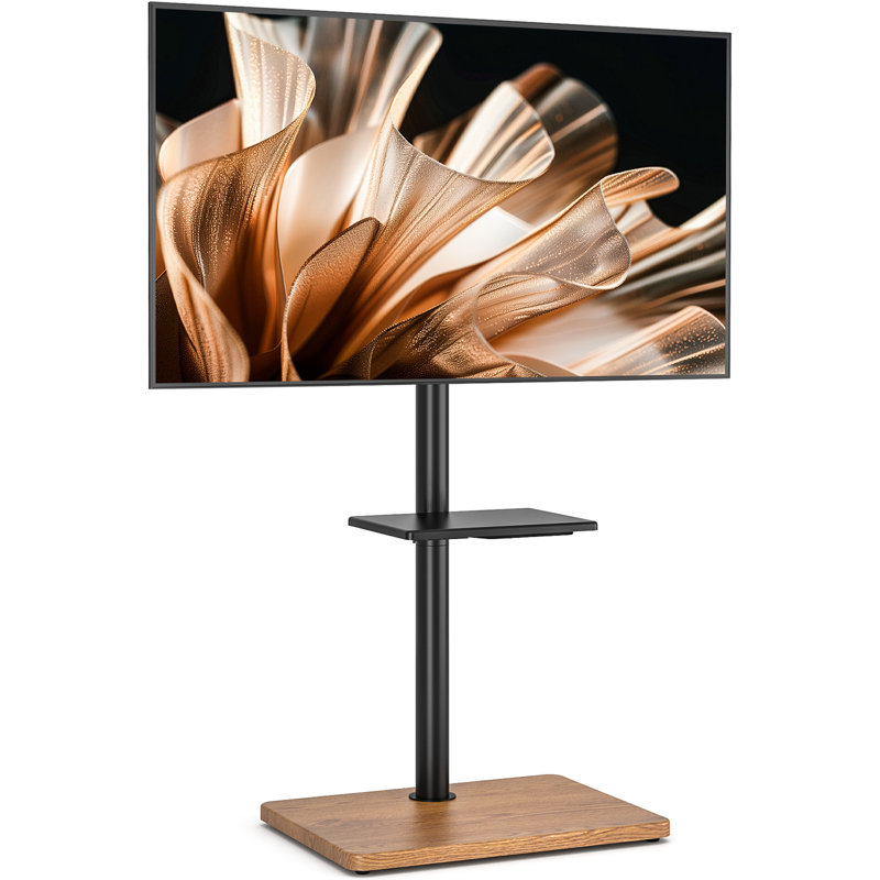 Pedestal TV Stand, Oak/Black