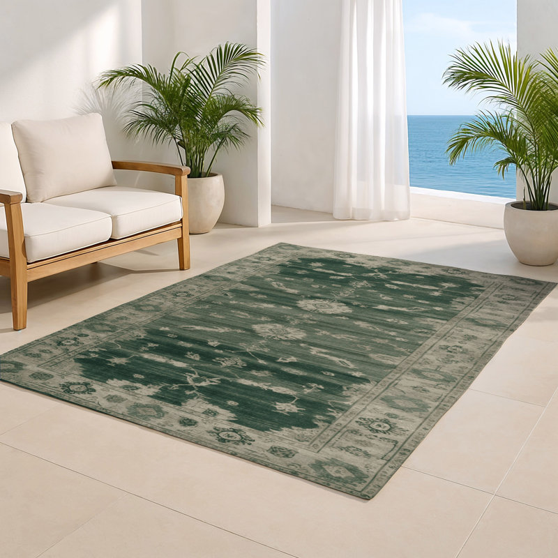Tapis intérieur et extérieur brun Overdyed, Rectangulaire 8 pi x 10 pi