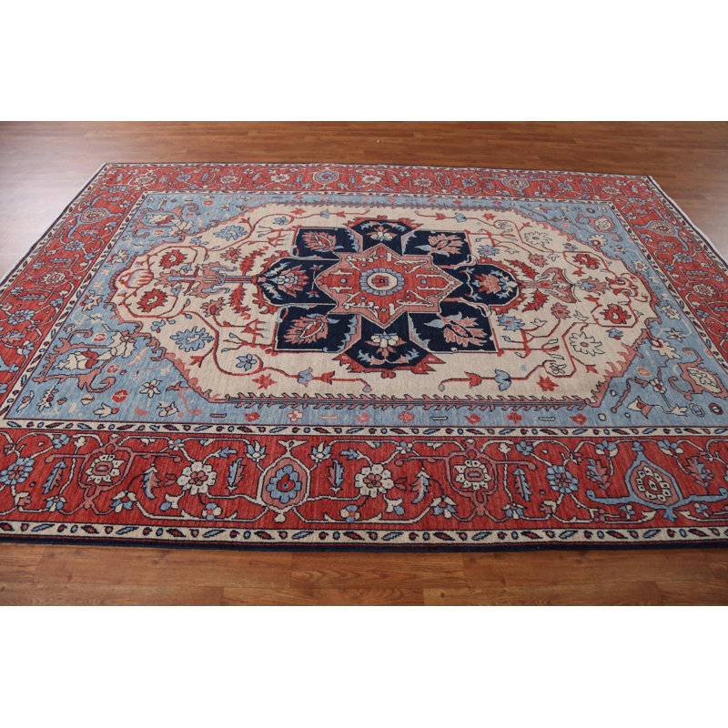 One-of-a-Kind Rectangle 7'0" x 9'9" New Age Rectangle Wool Area Rug in Beige