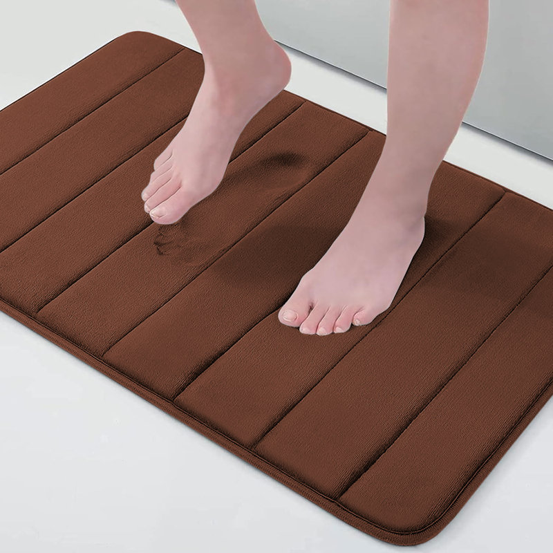 Navaiah Premium Memory Foam Bath Mat - Ultra Soft, Absorbent, Anti-Skid and Machine-Washable, 40cm x 60cm, Brown