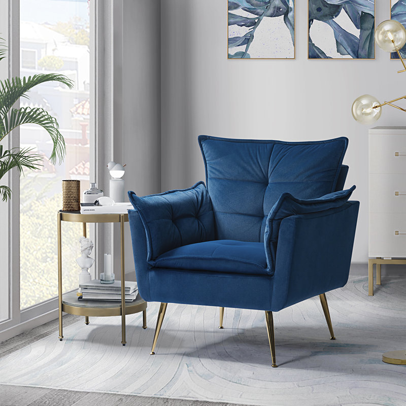 Fauteuil Toulouse, Velours bleu marine