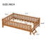 Lit plateforme en bois avec garde-corps, noyer-129123614