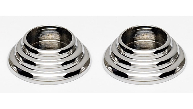 Traditional Brass Rose / Rosette, 0.5" H x 1.5 W x 1.5 " D, Polished Chrome