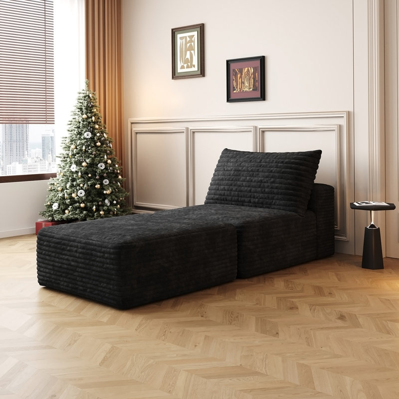 Canapé-lit convertible polyvalent avec coussin moelleux et dossier pour le confort de la maison, Noir