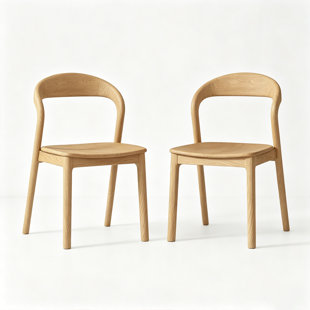 Burlywood Solid back side Chair(Set of 2)
