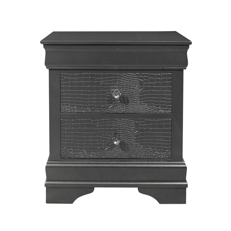 Table de chevet Shaker, Gris métallisé