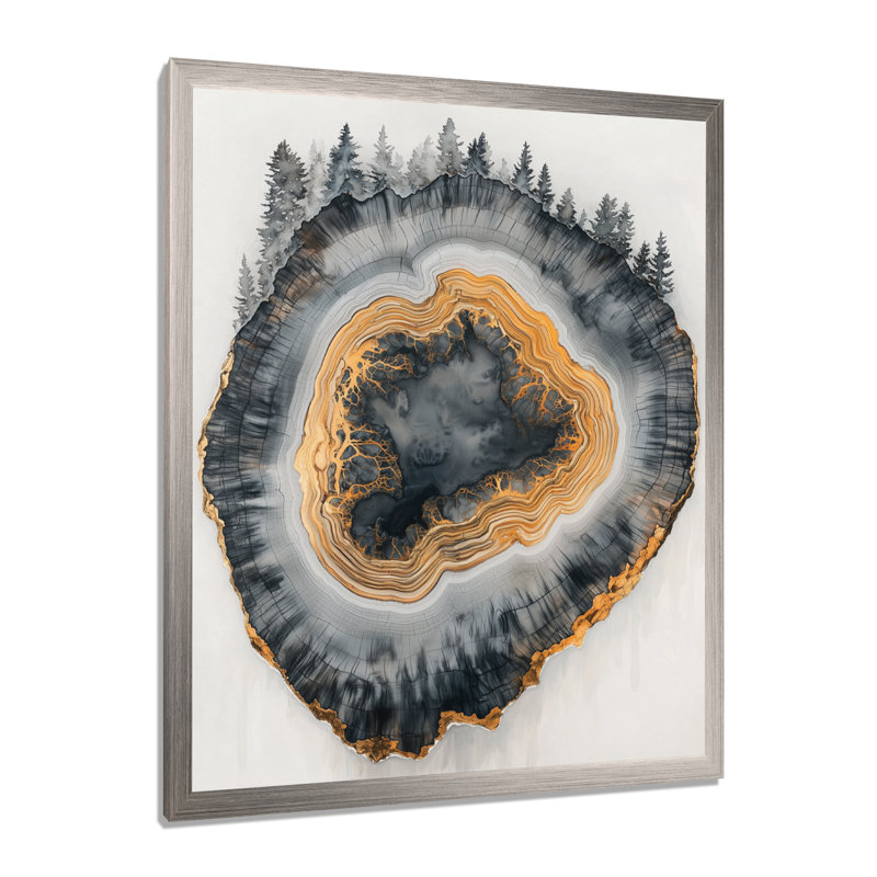 Gethers - Paysages, art mural, Argent argent, H 44 po x l 34 po, Picture Framed