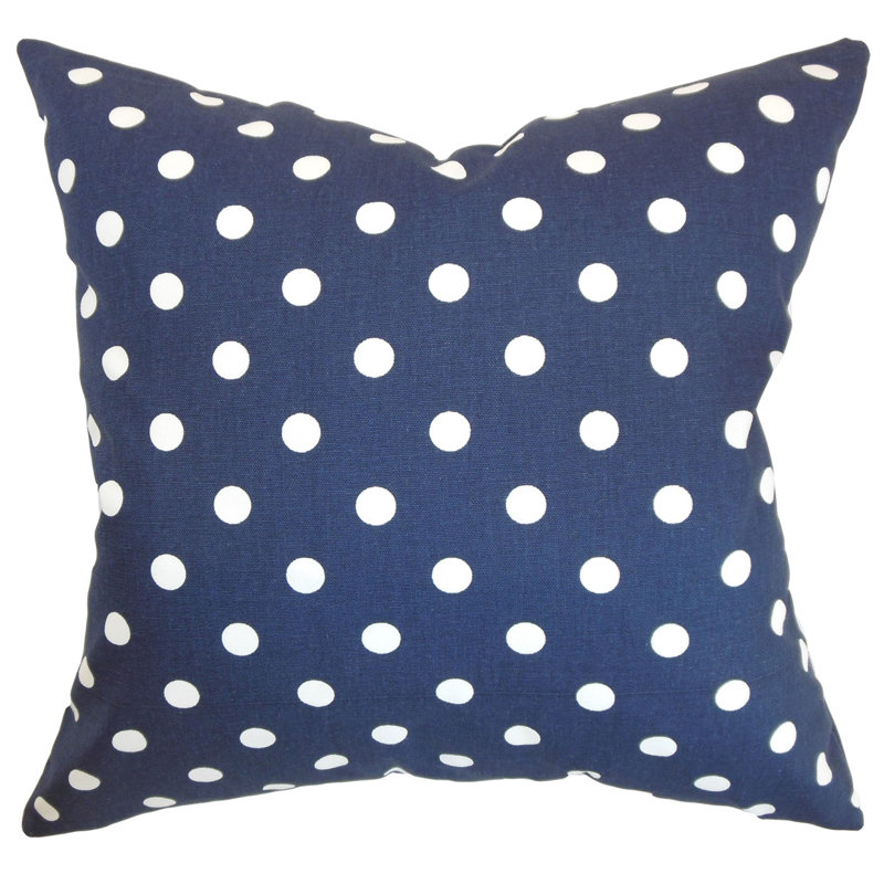 Cotton Polka Dots Sham Set, Euro, Blue/White