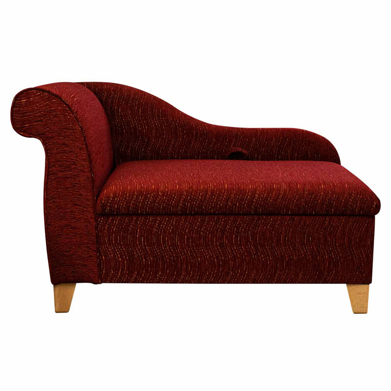 Upholstered Chaise Lounge, Red