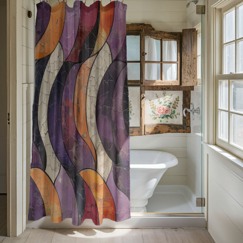 Vieux mauve - Rideau de douche Premium, H 74 po x l 71 po