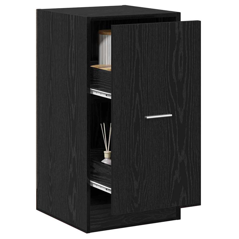 Apothecary Cabinet Black Oak Engineered Wood, 77.7cm H x 40cm W x 41cm D