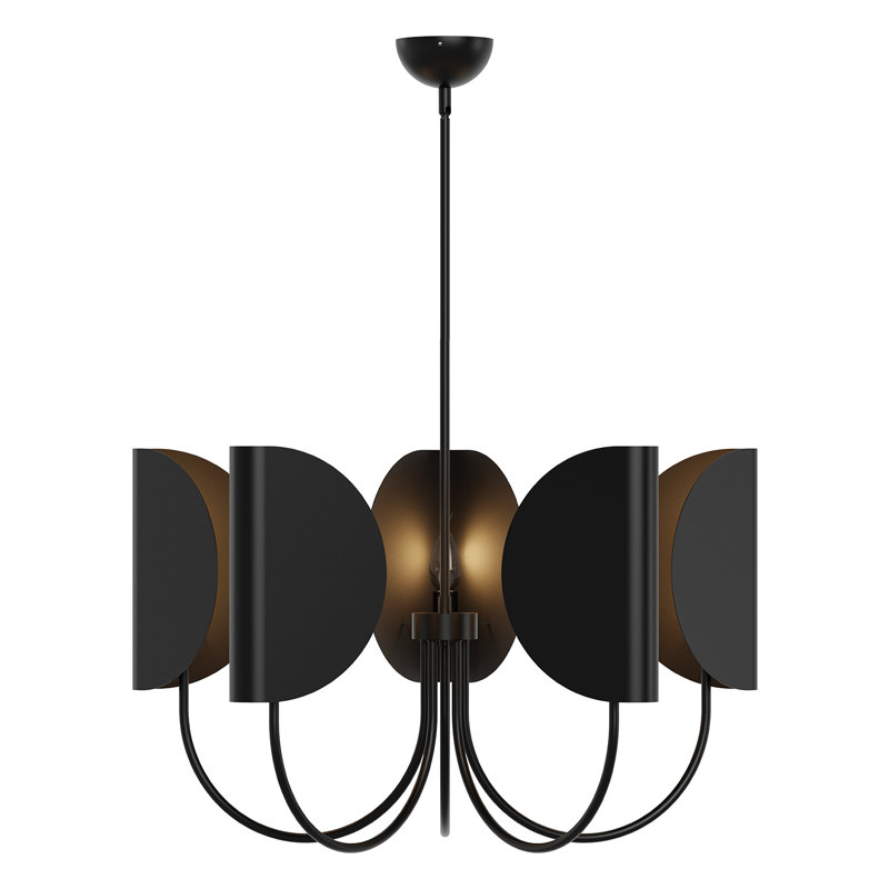Calline 5 - Light Classic / Traditional Chandelier, Matte Black