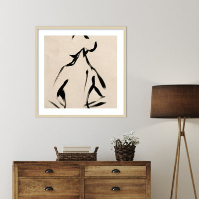 Abstracted Female Figure III by June Erica Vess Wood Framed Wall Art Print