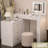 Maurece Rotatable Vanity Desk With Mirror And Adjustable LED Lights, Makeup Vanity With Flip-Top Tabletop And 7 Drawers-44679362