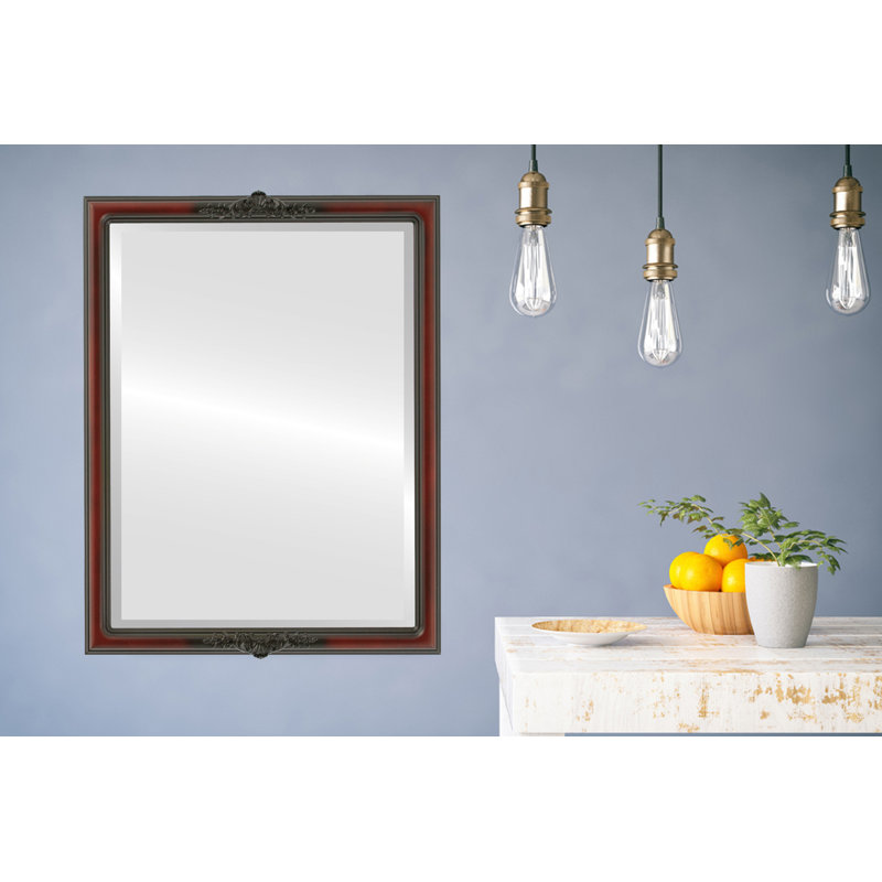 Rhine Rectangle Mirror, 25" H x 21" W, Rosewood