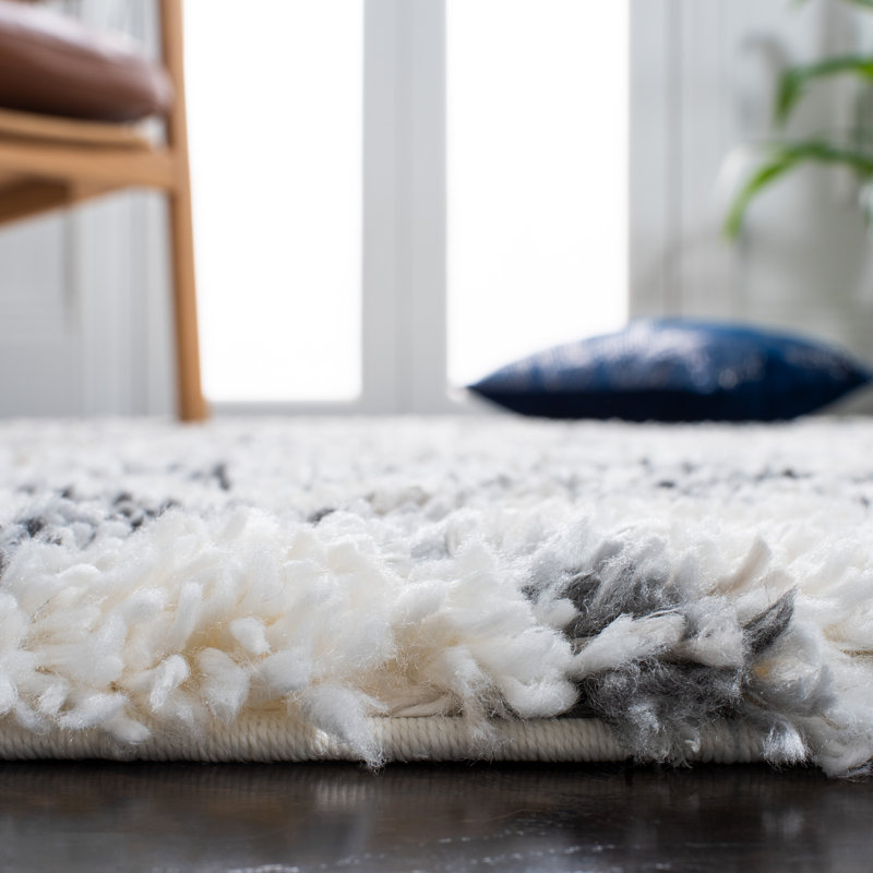 Fontana Gray Hand-knotted Shag Square Rug