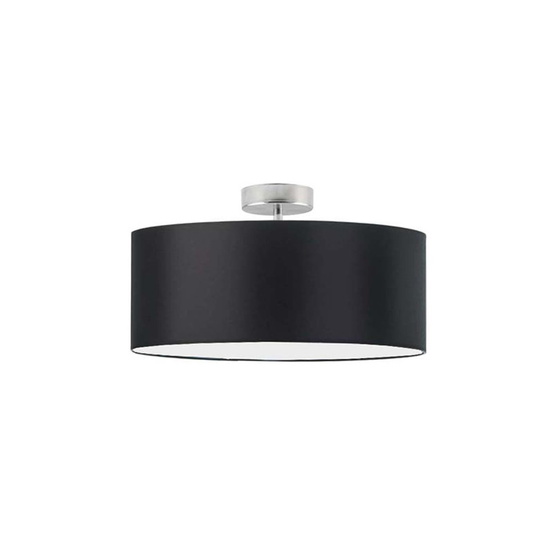 Audriona Semi Flush Mount, Brushed Steel, Black, 30cm H x 40cm W x 40cm D