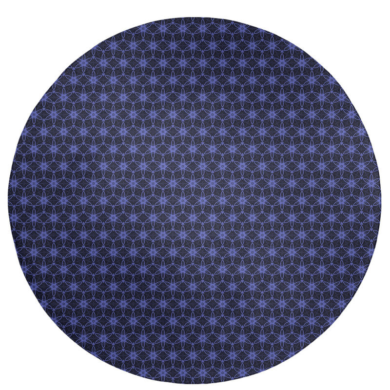 Chenille Geometric Indoor Rug, Round 5'