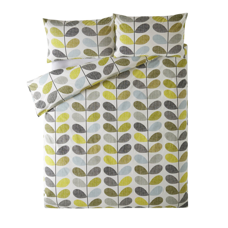 Scribble Stem Duvet Cover, Duck Egg/Seagrass, Double Duvet Cover