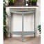 Console en chêne naturel gris - Design demi-lune avec rangement fonctionnel et polyvalent