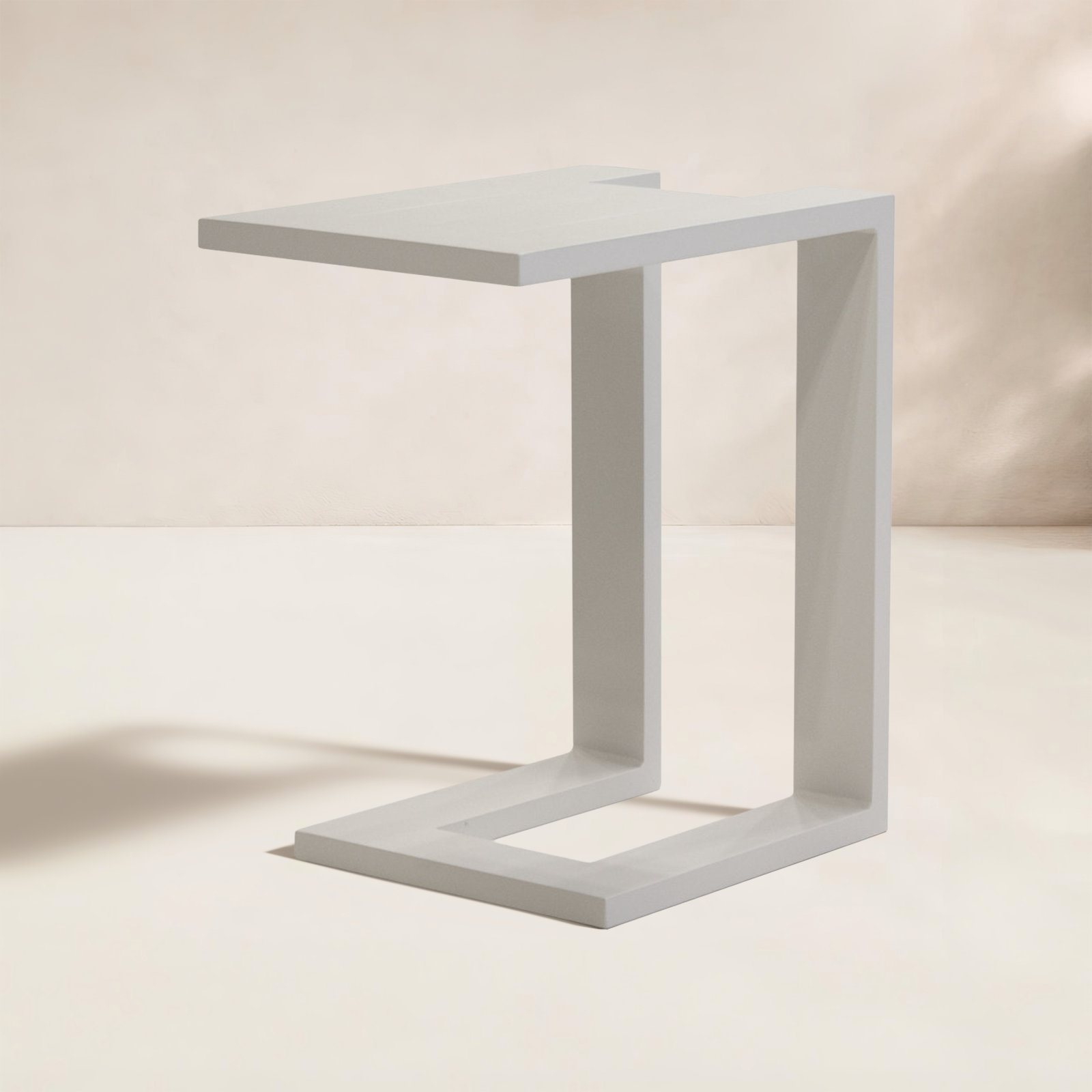 Marselia 13'' Metal Outdoor Side Table, White