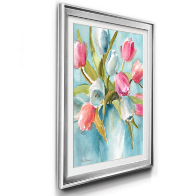 Today's Tulips II - Matted and Framed Under Acrylic Glass, Large Living Room Wall Art