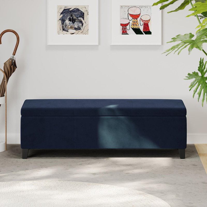Repose-pieds avec rangement Glouster V2, Bleu foncé  