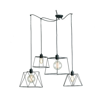 4 - Light Black Geometric Pendant