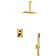 L'Aquila Brass Gold Tone Ceiling Mount Shower Set with 3 Way Valve Mixer and Tub Spout