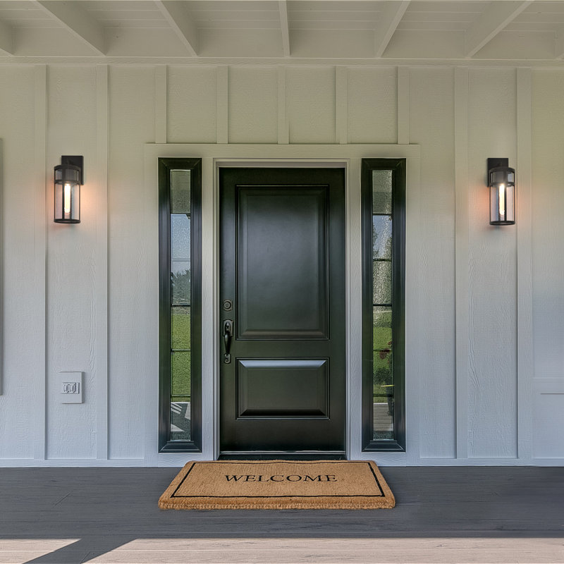 McClendon Plug & Play 1-Light Outdoor Wall Light in Transitional and Modern Style-16.5 Inches Tall and 6 Inches Wide