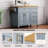 52" Rolling Kitchen Island with Oak Wood Drop Leaf, 5 Drawers and Storage Cabinet-1153137400