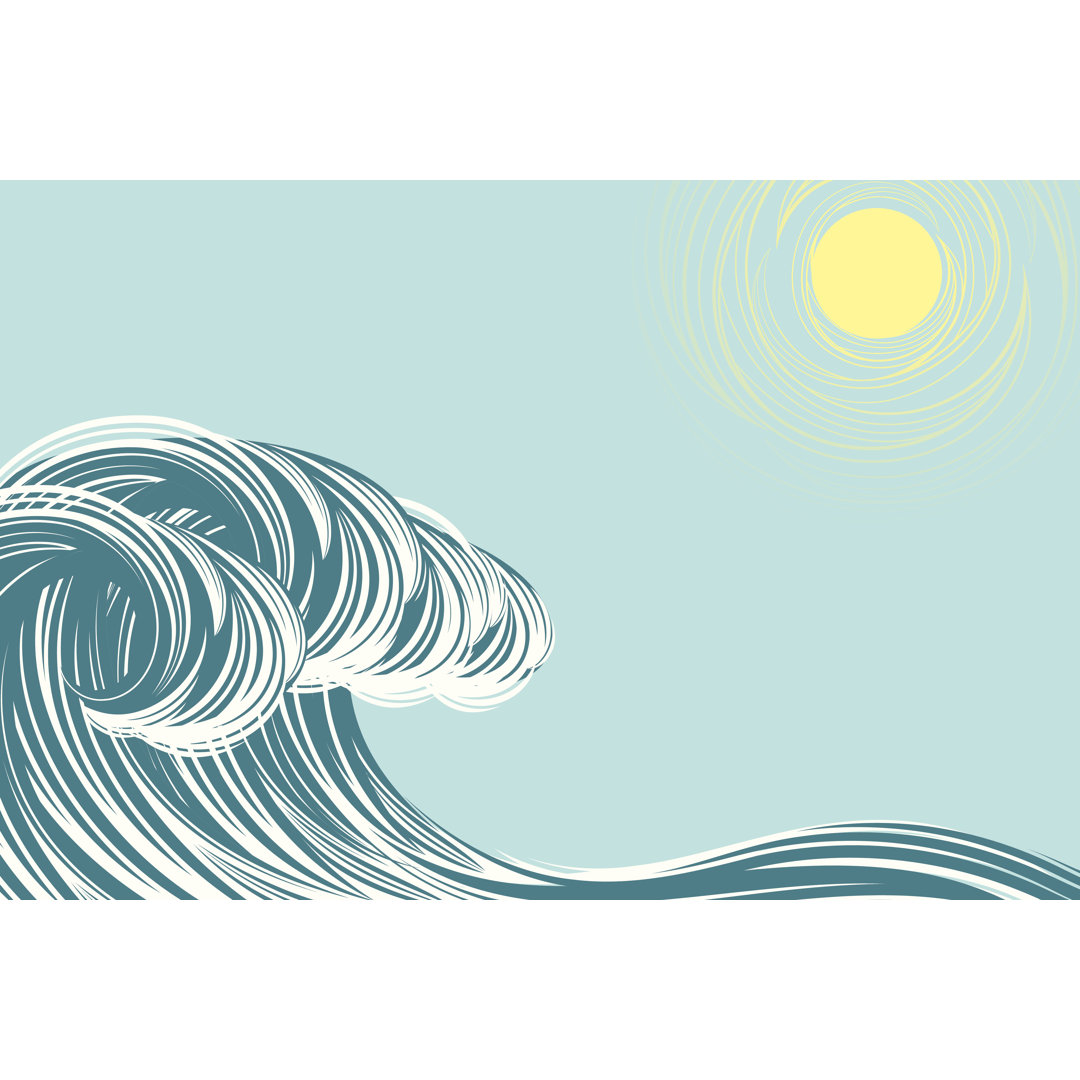 Sun And Waves von IntergalacticDesignStudio - Druck