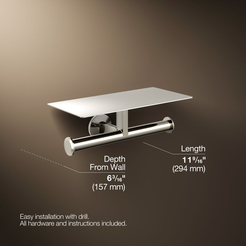 Components™ Covered Double Toilet Tissue Holder, Polished Nickel