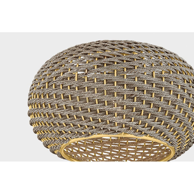 Penarth Flush Mount in Aged Brass