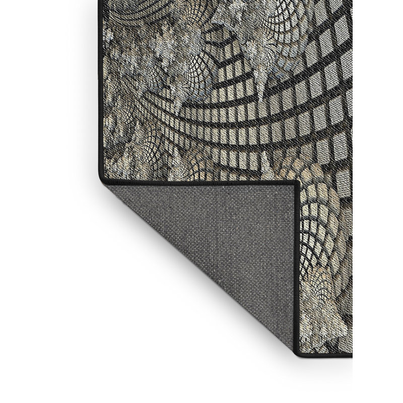 Tapis zone grise à motifs, Rectangle 5 pi x 8 pi