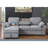 Mackenzie 91"W Light Gray Chenille Fabric Reversible Sleeper Sectional with Storage Chaise, Drop-Down Table, Cup Holders and Charging Ports-1415053913