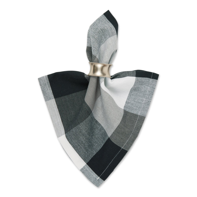 Betzabel Cotton Checkered Square Napkin, Black