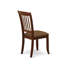  Ensemble de 5 pièces pour 4 pièces comprenant une table de salle à manger ronde avec piédestal et 4 chaises de cuisine en tissu de lin, 42 x 42 pouces, acajou-2059535091-2059535088-2125037282